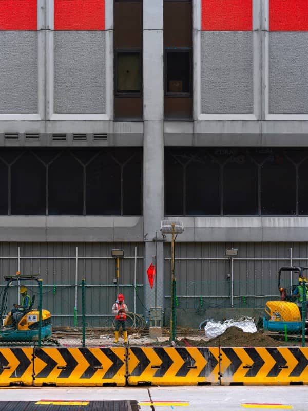 Civil engineers working by the road