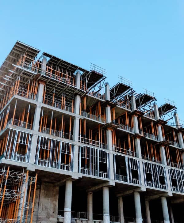 A tall building under construction