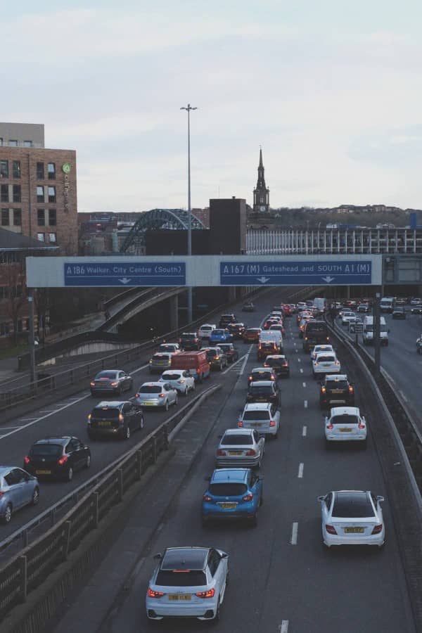 Cars on a highway